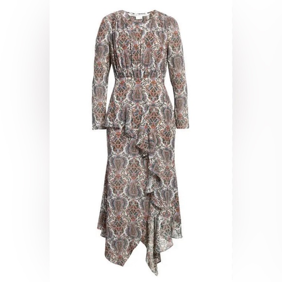 Veronica Beard Dresses & Skirts - Veronica Beard Sazan Long Sleeve Handkerchief Hem Paisley Dress, SZ 4, $648